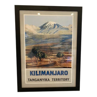 Vintage "Mount Kilimanjaro" Framed Poster For Sale