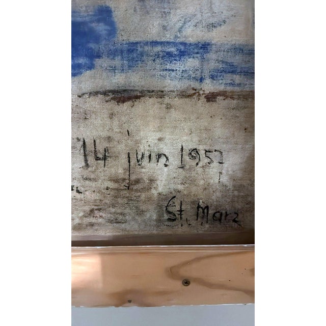 Mid 20th Century Abstract Lyrical French Oil Painting on Canvas For Sale - Image 16 of 18