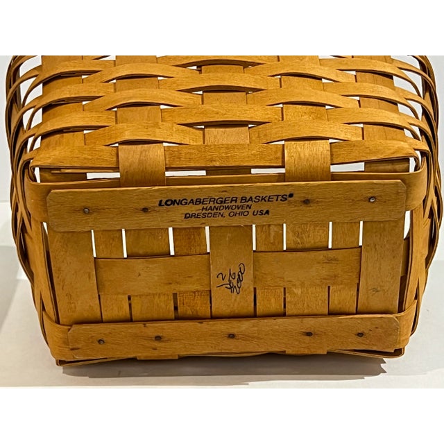 Longaberger Signed Spring Flatware Basket With Liner Chairish
