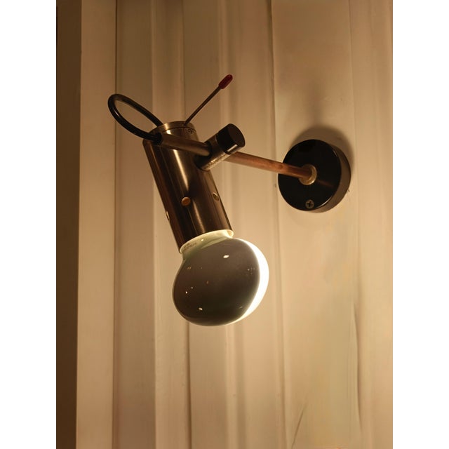 Silver Vintage Cornalux Series Wall Lamp by Tito Agnoli for Oluce, 1960s For Sale - Image 8 of 10