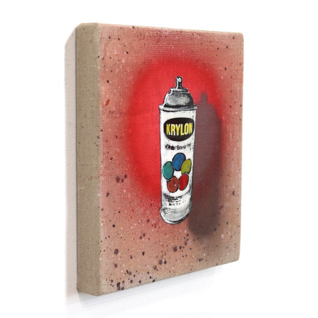 Obsessive - Surrealist Red Spray Paint Can Pop Art on Canvas Original Artwork by Carl Smith For Sale In Los Angeles - Image 6 of 9