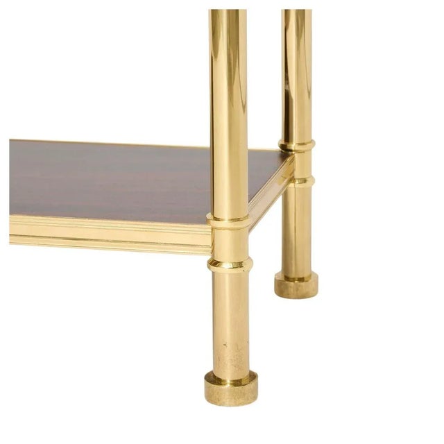 Mid 20th Century Billy Baldwin Style Tall Brass & Mahogany Seven Shelf Etagere For Sale - Image 5 of 5
