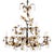 Hollywood Regency Style Wrought Iron Gilted Chandelier With Crystals For Sale