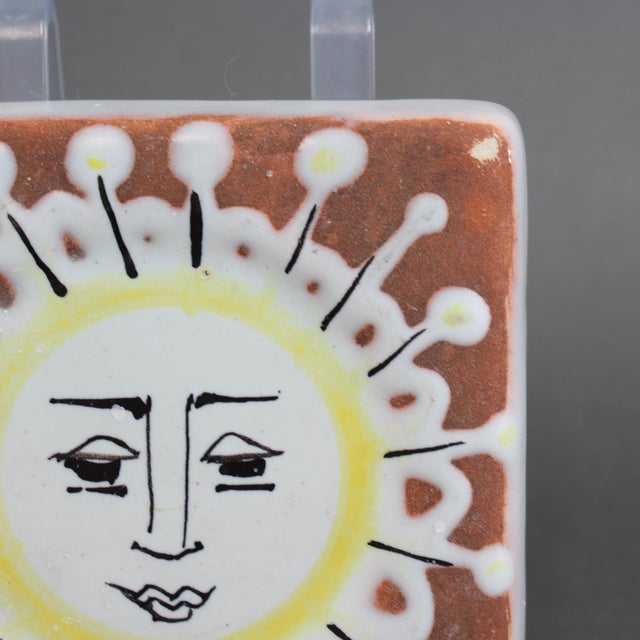 Vintage French Decorative Wall Hanging Tile by Roger Capron, 1950s For Sale - Image 11 of 12