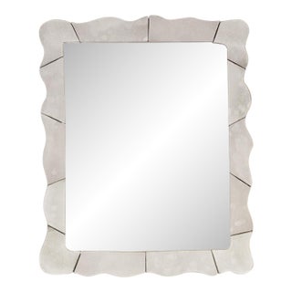 Ceramic Wavy Mirror, Large For Sale