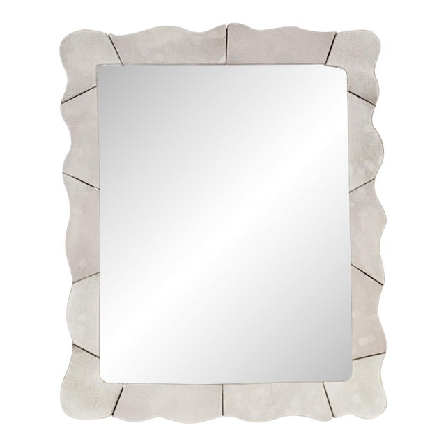 Ceramic Wavy Mirror, Large For Sale