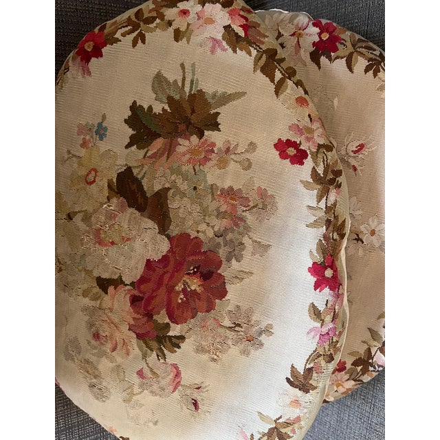 Beige A Set of Four Antique Aubusson Pillows For Sale - Image 8 of 9