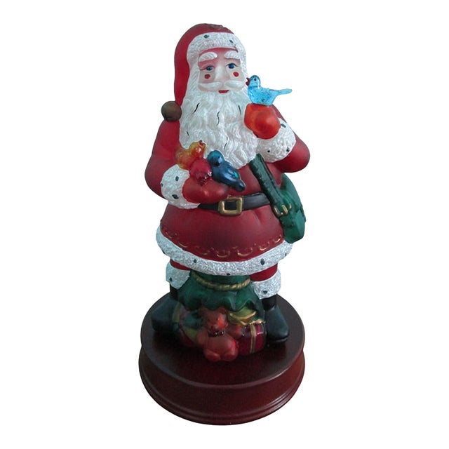 Vintage Old World Christmas Santa With Feathered Friends Lamp 1999 Retired Works For Sale
