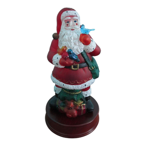 Vintage Old World Christmas Santa With Feathered Friends Lamp 1999 Retired Works
