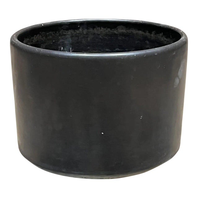 1960s Architectural Pottery Small Black Planter La Verne Calif For Sale