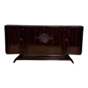 Art Deco Sideboard in Macassar Ebony and Brass, Paris, 1930s