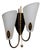 1950s Swedish Modern, Double Wall Sconce, Brass, Textured Glass For Sale