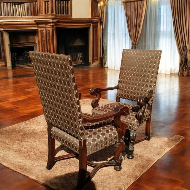 1950s Stunning Pair of Louis XIV Style Armchairs For Sale In Raleigh - Image 6 of 6