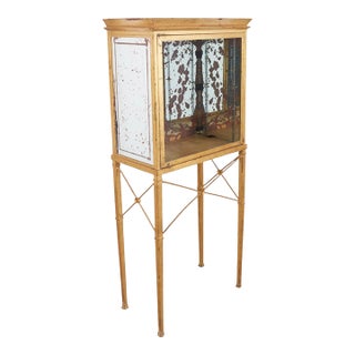 1 of 2 Directoire Style Gilt Metal & Eglomise Mirrored Glass Vintrine For Sale