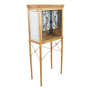 Directoire Style Gilt Metal & Eglomise Mirrored Glass Vintrine