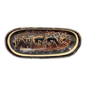 Tlaquepaque 'Petatillo Noche' Bowl From Mexico - 18" L X 8" W X 3" H