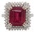 6.7Ct Statement Ruby Ring With Natural Diamond Halo: Solid 14k Gold, 11x9mm, Size 6.75 For Sale