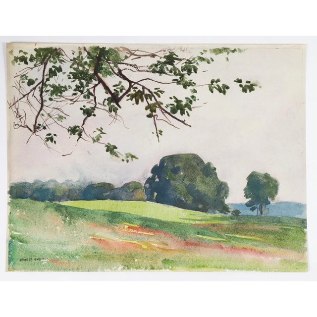 Antique 1922 Van Cortland Park New York Watercolor Painting by Egbert Cadmus For Sale - Image 4 of 5