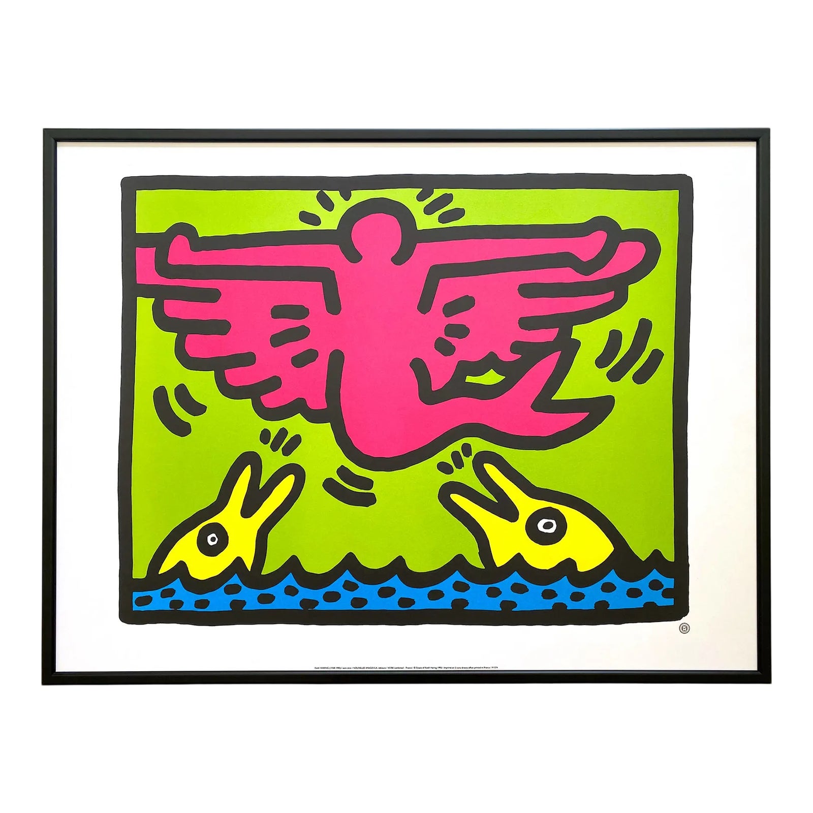 Keith Haring Estate Vintage 1993 Lithograph Print Framed Pop Art Poster ...