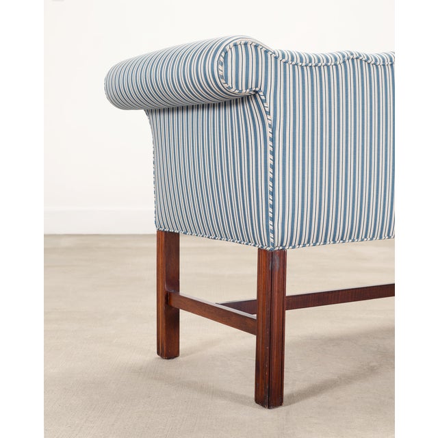 Georgian Chippendale Style Mahogany Upholstered Window Bench For Sale - Image 13 of 18