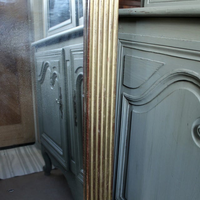 Gold French Neoclassical Giltwood Mirror With Reeded Face, Mid 19th Century For Sale - Image 8 of 11