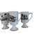 Set of 4: Mid-20th century beautiful porcelain hand-painted English hunting dog mug set. Showcases various breads of...