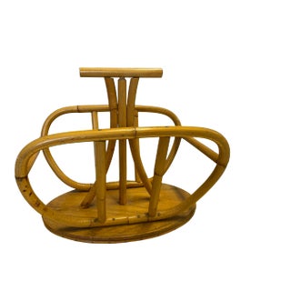 1970s Large Bentwood Bamboo Magazine Holder For Sale