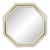 1980’s White Lacquered Faux Bamboo & Brass Hexagonal Wall Mirror -Newly Painted For Sale