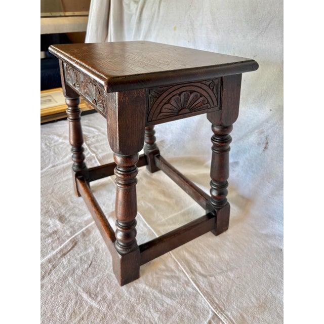 18th Century English Oak Joint Stool For Sale - Image 4 of 12