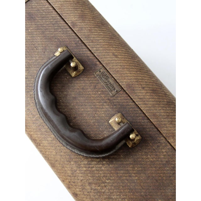 Vintage 1950s Jc Higgins Tweed Suitcase For Sale - Image 9 of 9