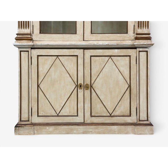 French Regency, Monumental Bookcases, Cream Painted Wood, Gilt, France, 19th C. For Sale - Image 9 of 18