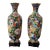 Cloisonné Vases With Wooden Stands- A Pair For Sale