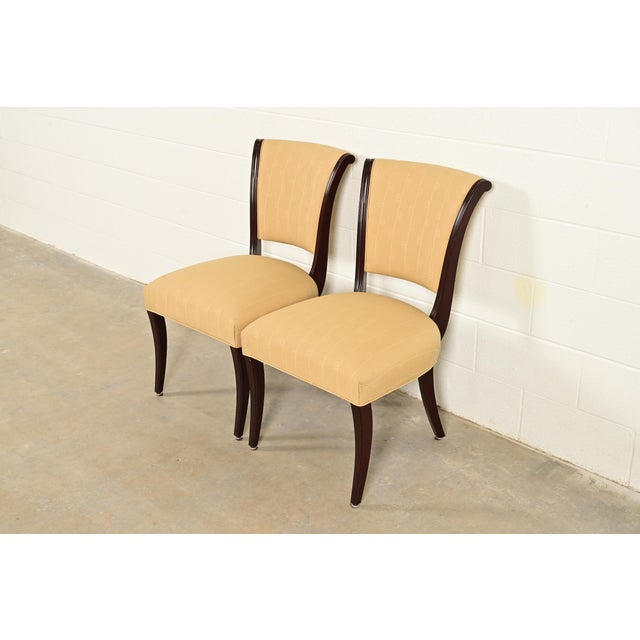 Baker Furniture Company Barbara Barry for Baker Furniture Modern Regency Mahogany Side Chairs or Dining Chairs, Pair For Sale - Image 4 of 14