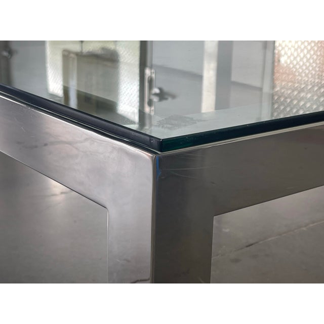 Chrome MCM Chrome and Glass Coffee Table, Milo Baughman Style, Mid Century Modern For Sale - Image 8 of 12