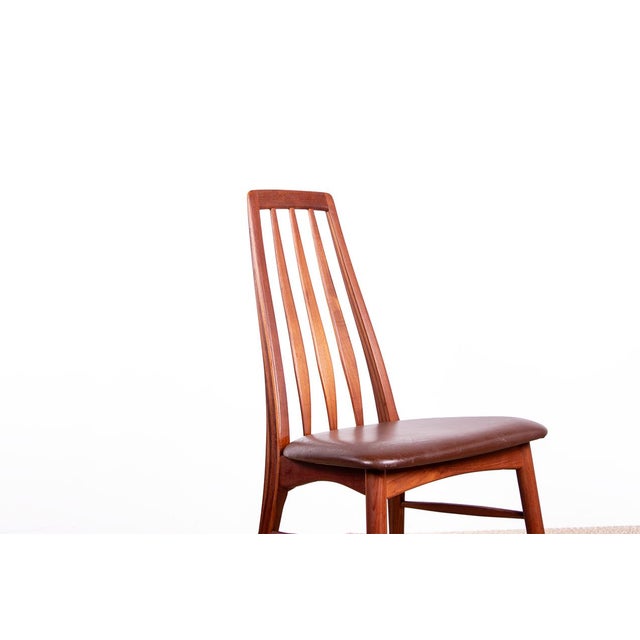 1960s Danish Eva Model Chairs in Teak and Leather by Niels Koefoed for Koefoeds Hornslet, 1960, Set of 6 For Sale - Image 5 of 18