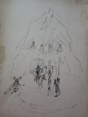 Edouard Goerg, Calvary, Original Drawing