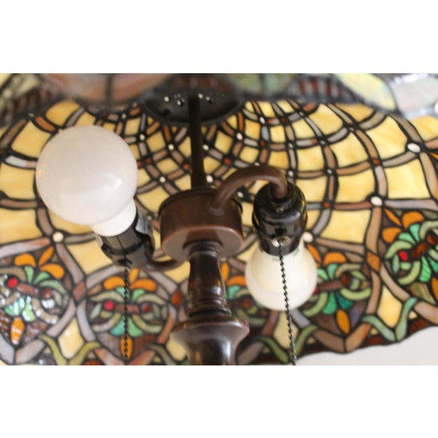 Brown Wonderful Art Nouveau Tiffany-Style Lead Shade Lamp For Sale - Image 8 of 16