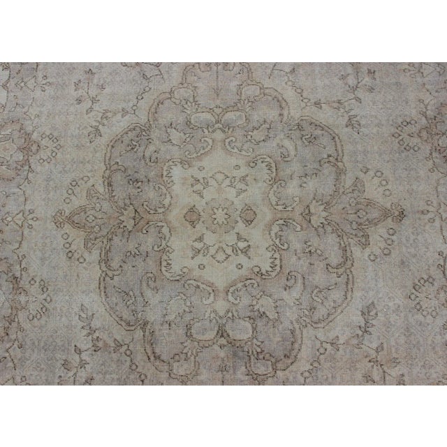 Cream Vintage Turkish Rug in Sand, Cream, Lavender & Brown Highlights by Keivan Woven Arts For Sale - Image 8 of 13