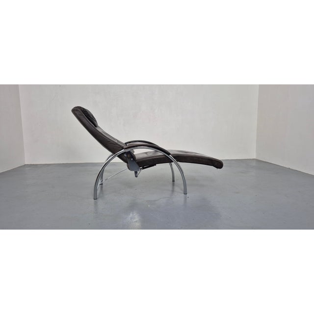 Optima armchair by Ingmar Relling for Westnofa, adjustable to a recliner, in leather. This piece has an attribution mark,...