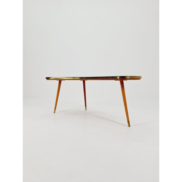 Mid-Century German Tripod Glass & Brass Coffee Table from Else, 1950s For Sale - Image 4 of 11