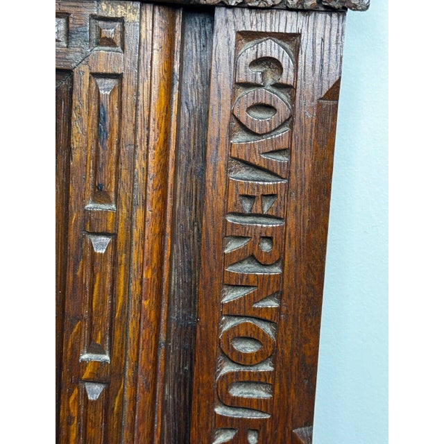 Antique Wall Sculpture Portrait Colonel Sir Edward Massey, Governor of Gloucester 1642 Carved in the Manner of Sir George Gilbert Scott For Sale - Image 14 of 18