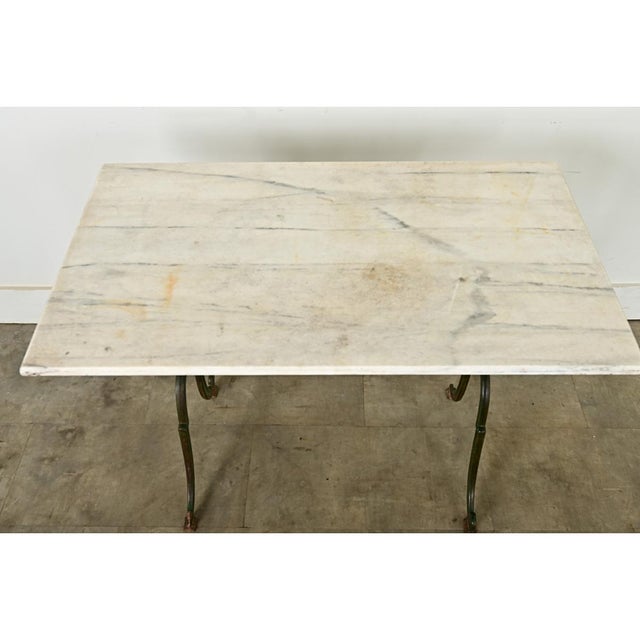 French 19th Century Marble & Cast Iron Bistro Table For Sale - Image 4 of 12