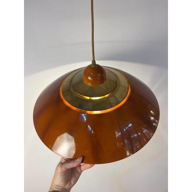 Hanging Lamp in Brass, Belgium For Sale - Image 5 of 11