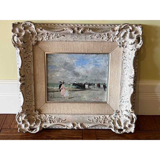 1960s Francois Gall Treport Signed Original Impressionist Seascape Painting, Framed For Sale - Image 9 of 10