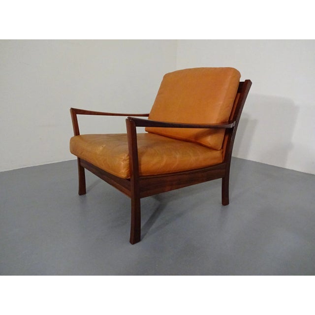 Brown Rosewood and Leather Easy Chair, Denmark, 1960s For Sale - Image 8 of 18