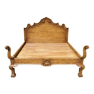 20th Century Italian Michael Taylor Designs Bed King Size Wood Bedframe For Sale