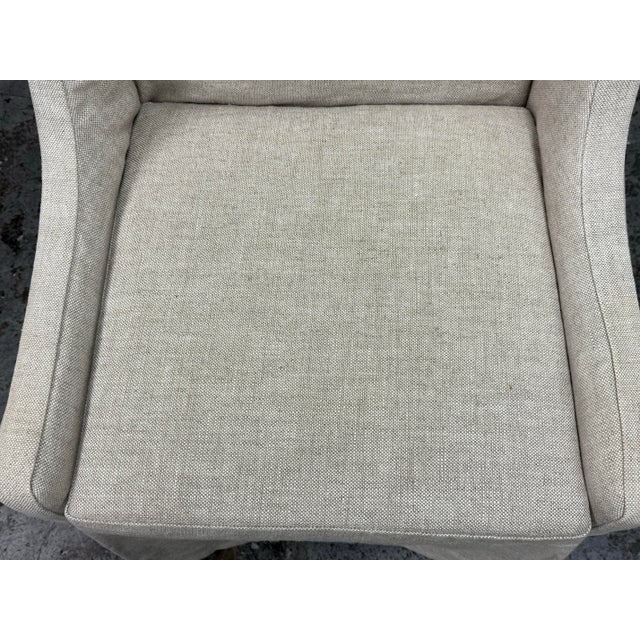 Linen Restoration Hardware Faye Slipcovered Desk Chair on Casters For Sale - Image 8 of 12