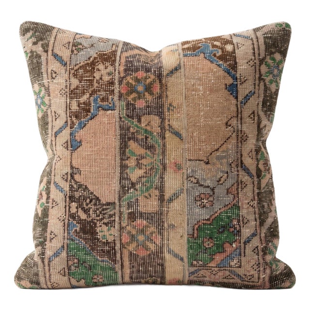 Bohemian Oushak Rug Pillow Cover 24'' X 24'' For Sale