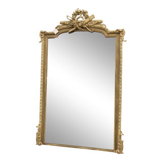 19th Century Antique French Louis XVI Trumeau Mirror For Sale