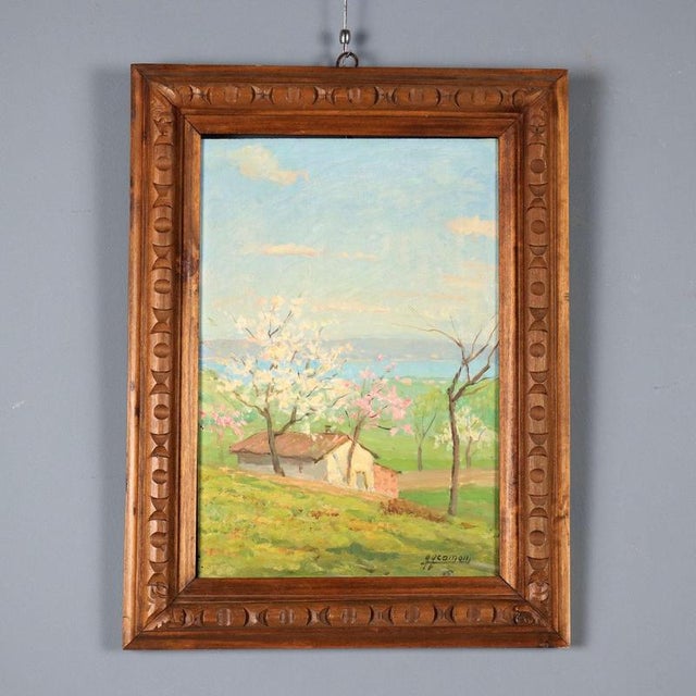 Luigi Comolli, Landscape, Oil on Panel, Framed For Sale - Image 10 of 10
